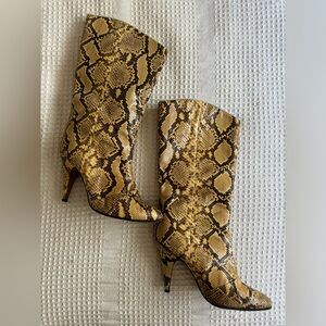 BIONDINI Vintage Italy Snakeskin Python Leather Boots – Women’s Size 5.5